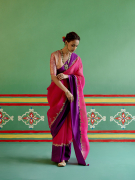 amisha-kothari-label-festive-2024-rangraag-sundari-saree-hot=pink-2