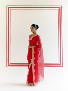 amisha-kothari-label-kikli-sarees-iindrani-red-3