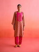 amisha-kothari-label-festive-2025-leheriya-tunic-set-hot-pink-lime-green-3