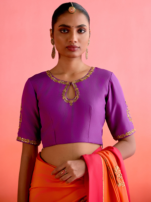 amisha-kothari-label-blouse-pachrangi-purple