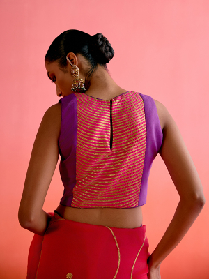 amisha-kothari-label-blouse-ambika-hot-pink-purple
