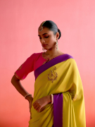 amisha-kothari-label-festive-2025-pachranga-saree-lime-green-4