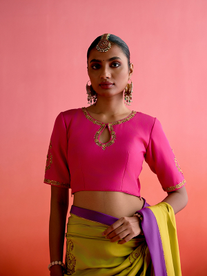 amisha-kothari-label-blouse-pachrangi-purple
