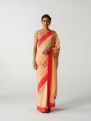 amisha-kothari-label-festive-2026-sarees-saanjh-pale-pink-red-1